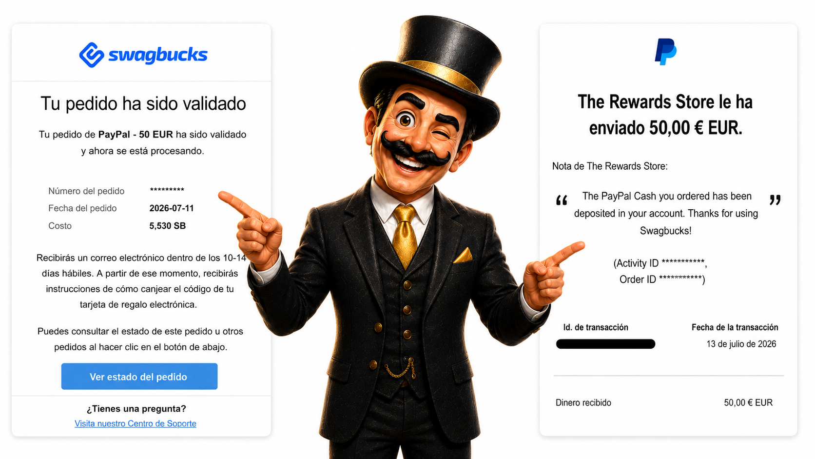 Comprobante de Pago Swagbucks 2026