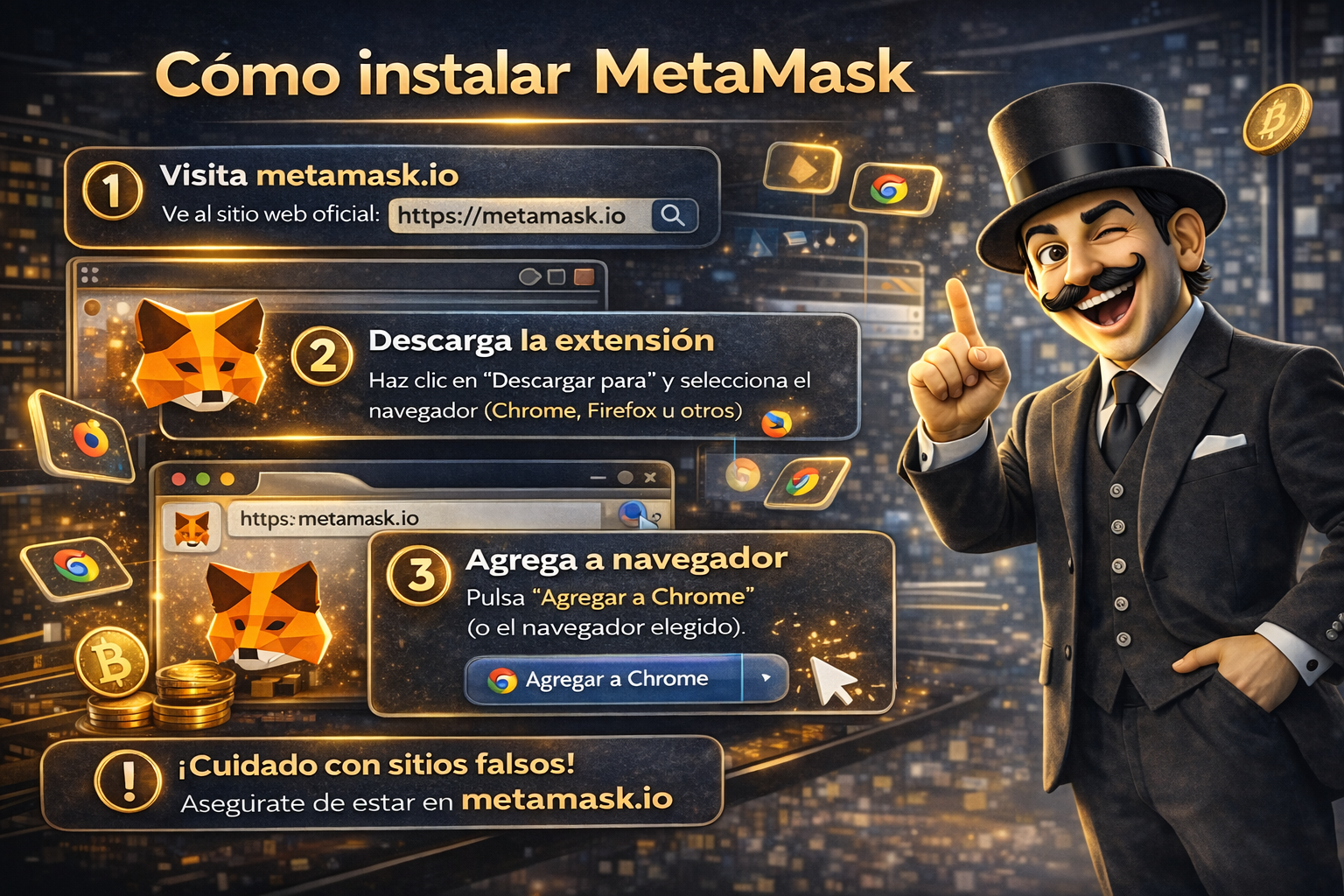 Cómo Instalar Metamask en Navegador PC y App Móvil
