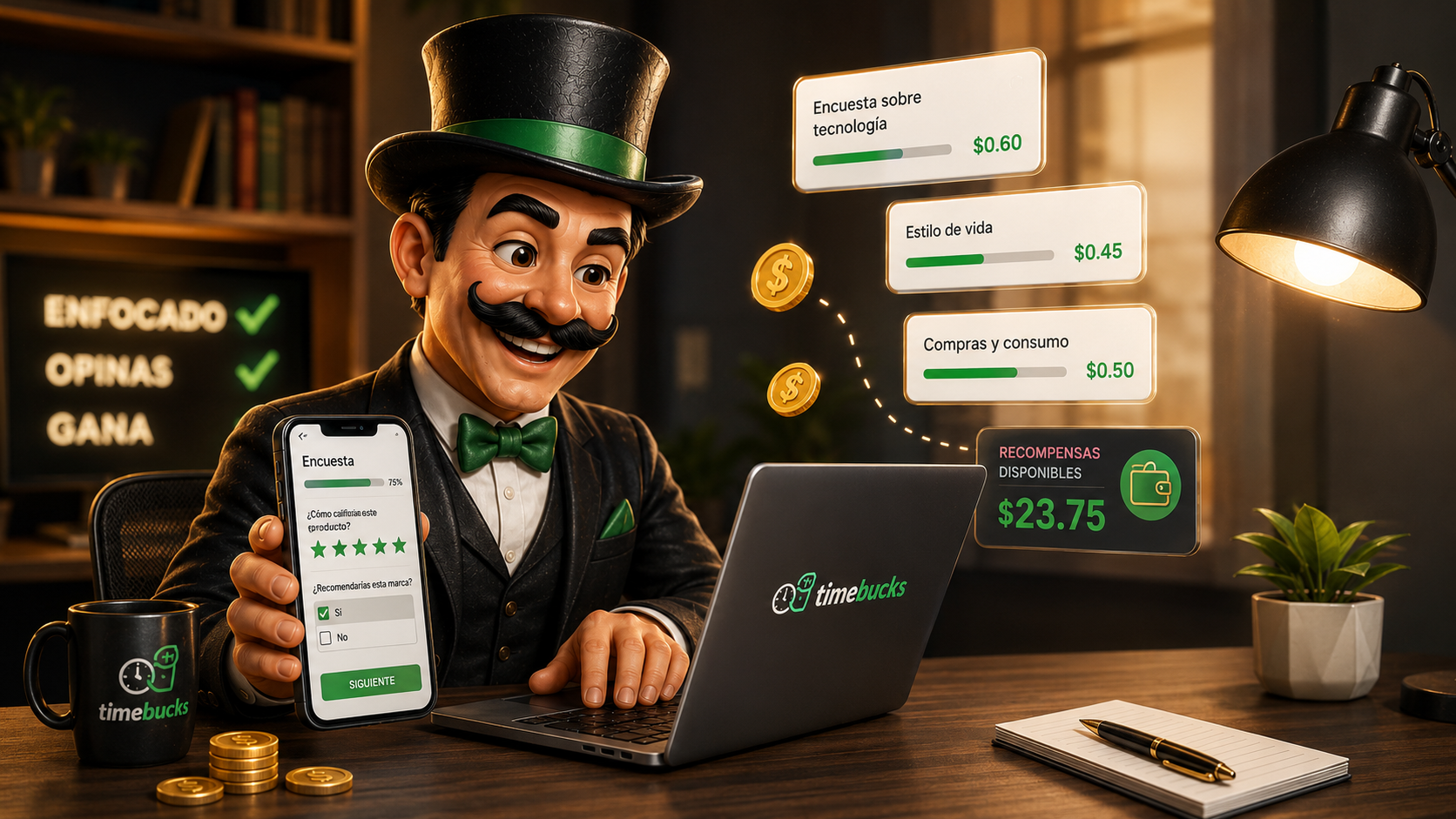 Ganar Dinero Haciendo Encuestas en Timebucks